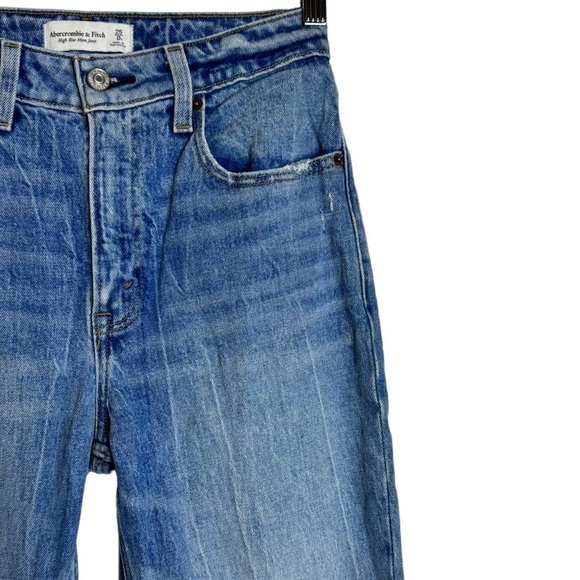 Abercrombie & Fitch High Rise Mom Jean Straight Leg Rigid Denim 25 Regular FLAW - Picture 7 of 16